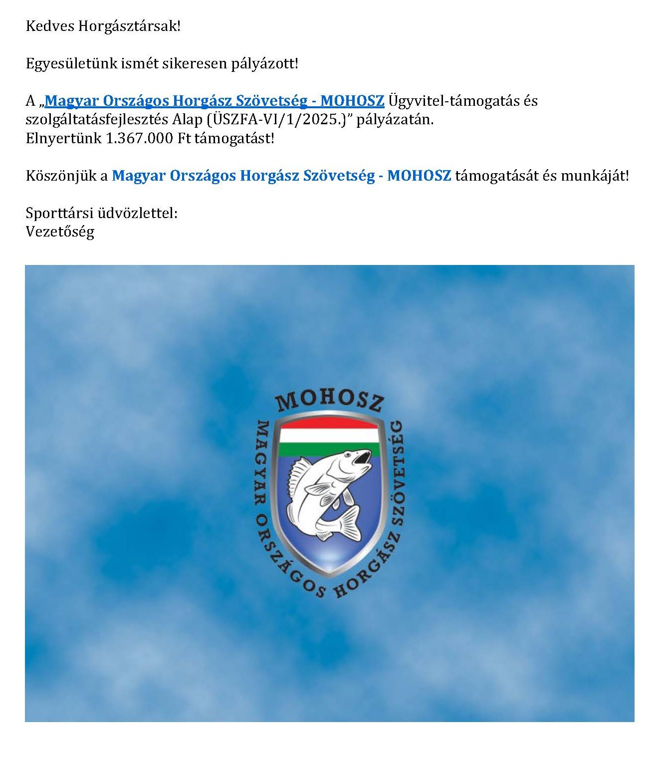 Pályázati hirdetmény 2025.09